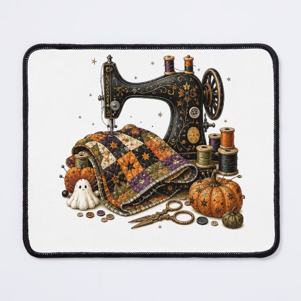 Item preview, Spooky Sewing Machine Halloween Quilt designed and sold by justinhmorton.