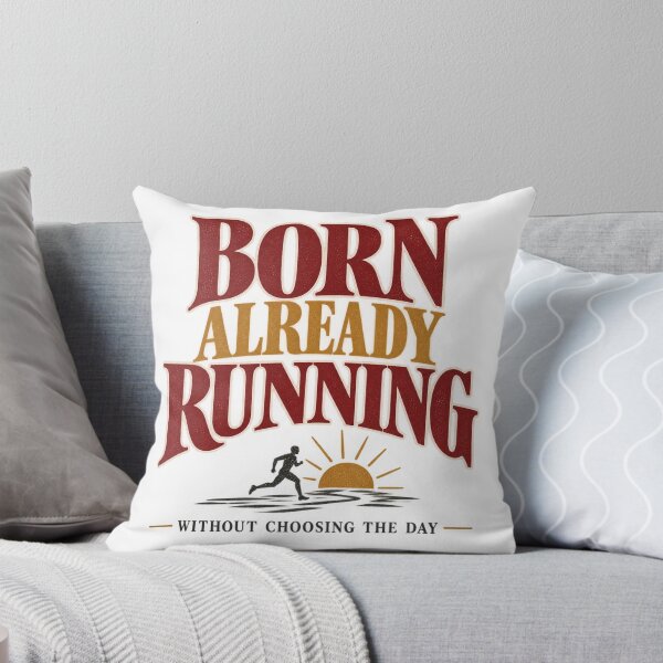 Item preview, Born Already Running - Motivational Vintage Typography designed and sold by QCena.