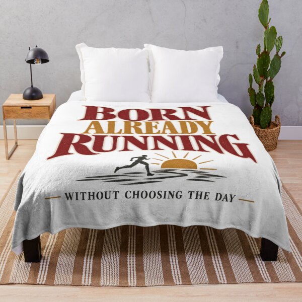 Item preview, Born Already Running - Motivational Vintage Typography designed and sold by QCena.
