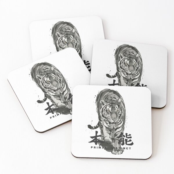 Item preview, Sumi-e Tiger Primal Instinct Japanese Kanji Art designed and sold by リクイペル.