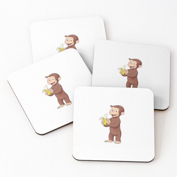 Item preview, curious George monkey banana yum nostalgic retro vintage 2000s eating smiling happy yellow hat  designed and sold by bunnylover4life.