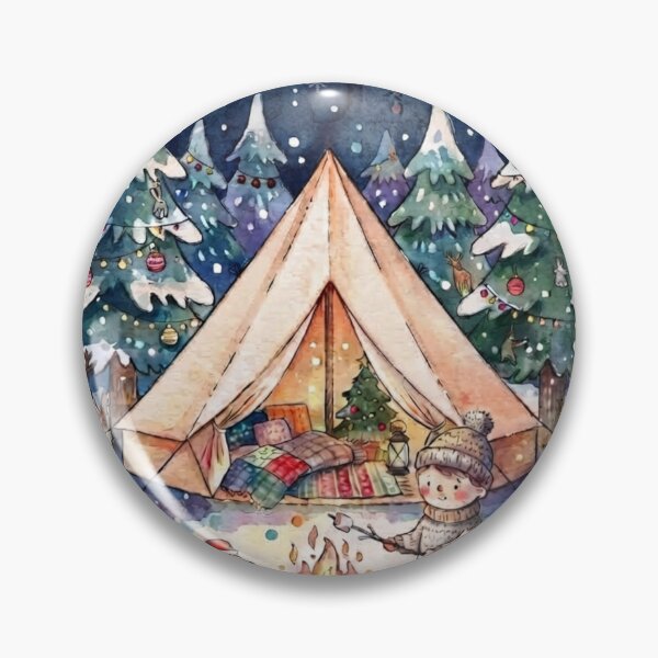 Item preview, Cozy Vintage Christmas Camping Under the Stars designed and sold by LavIsInTheAir.