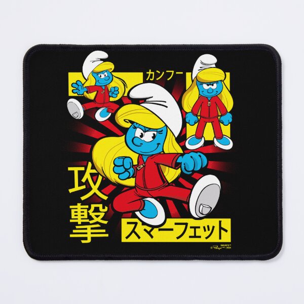 Item preview, The Smurfs Epic Kung Fu Smurfette Collage Kanji Retro Logo Essential designed and sold by circliqueart.