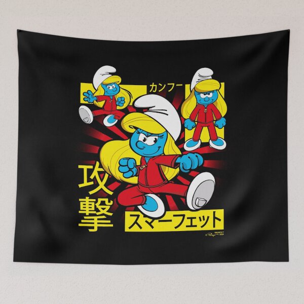 Item preview, The Smurfs Epic Kung Fu Smurfette Collage Kanji Retro Logo Essential  designed and sold by circliqueart.