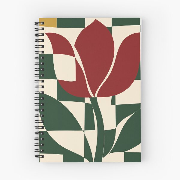 Item preview, Tulip Check – Retro Floral Checkerboard Throw Pillow designed and sold by astersgraphics.