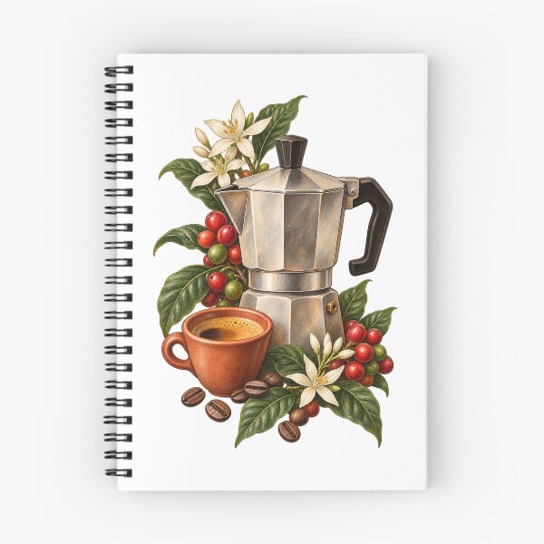 Item preview, Vintage Moka Pot and Coffee Blossom designed and sold by Nurple Art.