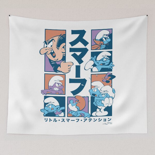 Item preview, The Smurfs Gargamel Little Smurfs Attention Kanji Big Logo Essential  designed and sold by circliqueart.
