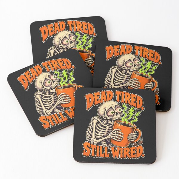 Item preview, Dead Tired Still Wired: Funny Coffee Skeleton designed and sold by Artul.