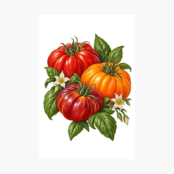 Item preview, Heirloom Tomatoes and Basil designed and sold by Nurple Art.