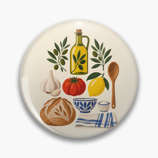 Item preview, Pantry Grid – Mediterranean Kitchen Apron designed and sold by astersgraphics.