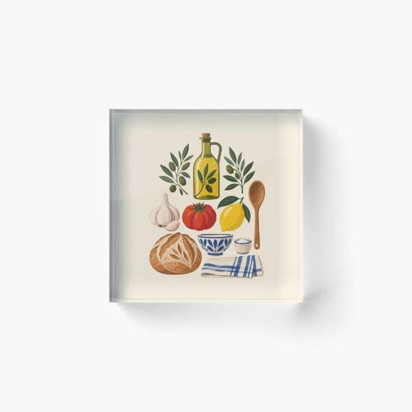 Item preview, Pantry Grid – Mediterranean Kitchen Apron designed and sold by astersgraphics.