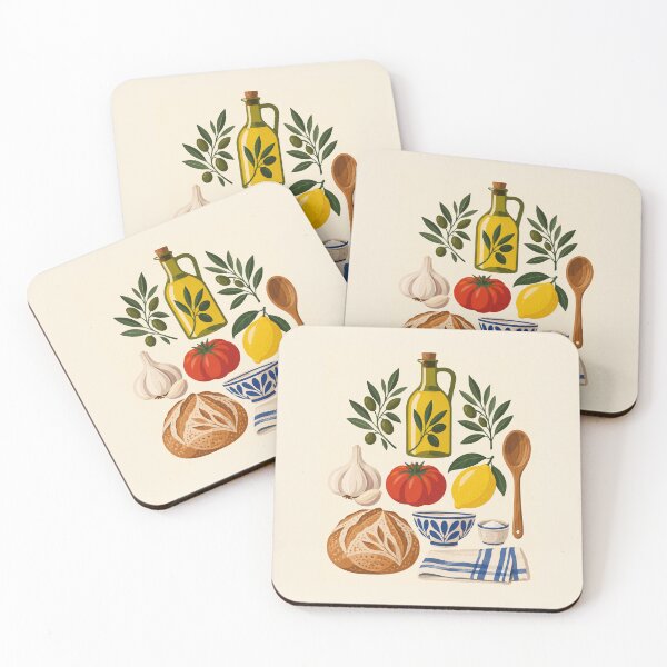 Item preview, Pantry Grid – Mediterranean Kitchen Apron designed and sold by astersgraphics.