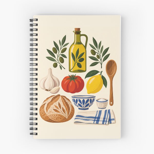 Item preview, Pantry Grid – Mediterranean Kitchen Apron designed and sold by astersgraphics.