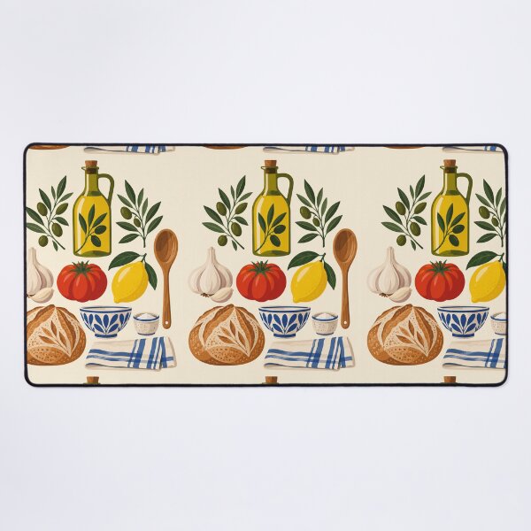 Item preview, Pantry Grid – Mediterranean Kitchen Apron designed and sold by astersgraphics.