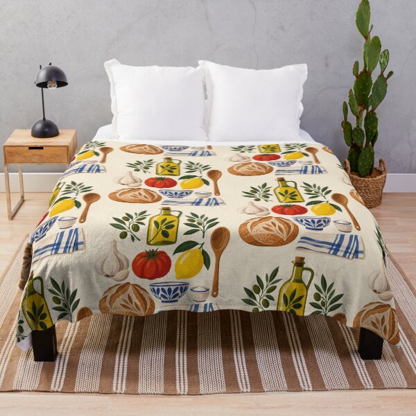 Item preview, Pantry Grid – Mediterranean Kitchen Apron designed and sold by astersgraphics.