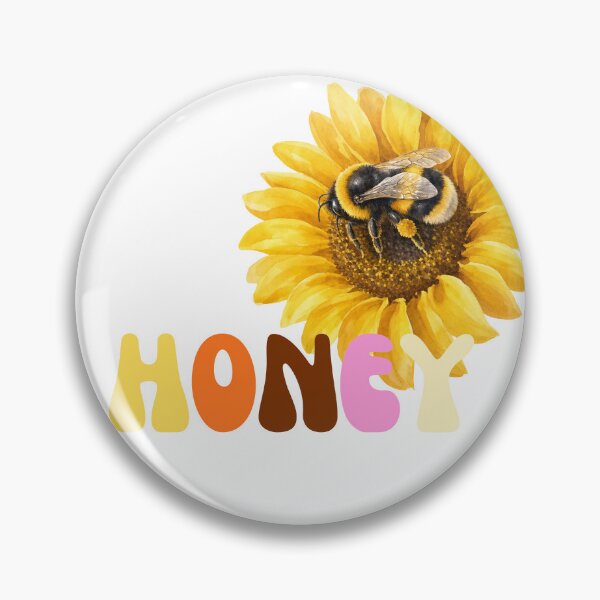 Item preview, honey retro groovy 70s sunflower bee typography designed and sold by stileepensieri.