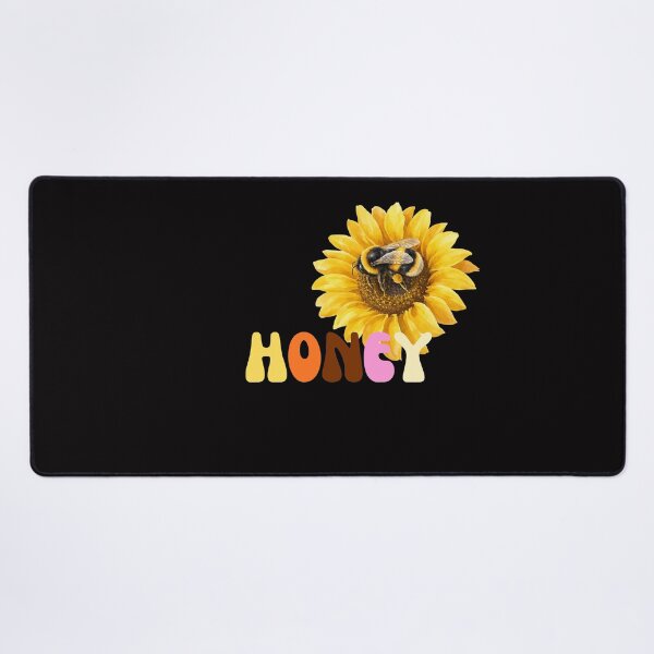 Item preview, honey retro groovy 70s sunflower bee typography designed and sold by stileepensieri.