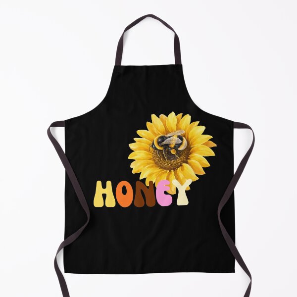 Item preview, honey retro groovy 70s sunflower bee typography designed and sold by stileepensieri.