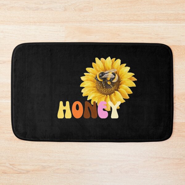 Item preview, honey retro groovy 70s sunflower bee typography designed and sold by stileepensieri.