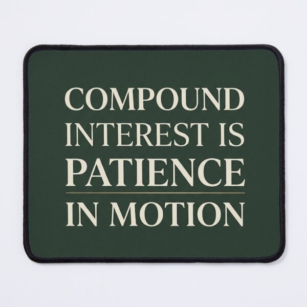 Item preview, Compound Interest Is Patience in Motion | Minimalist Money Mindset Print designed and sold by Zaramodo.