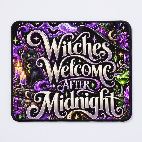 Item preview, Witches Welcome After Midnight | Witchy Halloween Black Cat Moon Magic Gothic Design designed and sold by K3DreamKreations .