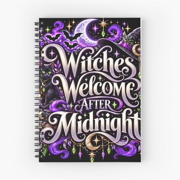 Item preview, Witches Welcome After Midnight | Witchy Halloween Black Cat Moon Magic Gothic Design designed and sold by K3DreamKreations .