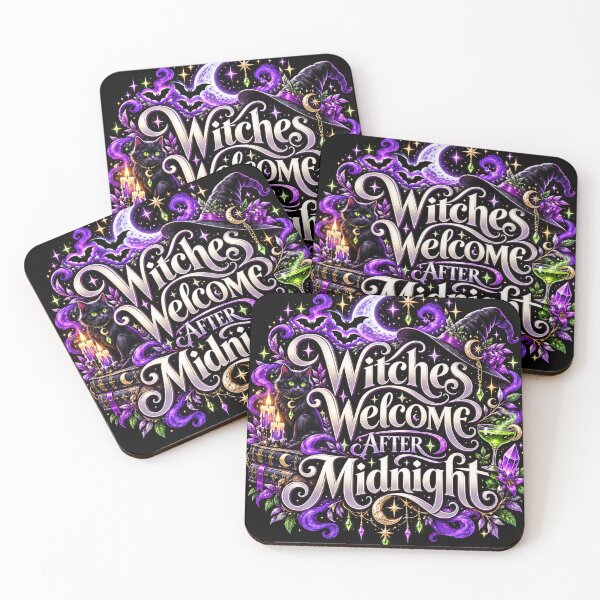 Item preview, Witches Welcome After Midnight | Witchy Halloween Black Cat Moon Magic Gothic Design designed and sold by K3DreamKreations .