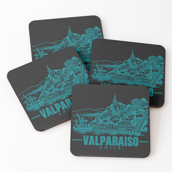 Item preview, Valparaiso Chile Line Art Coastline Poster designed and sold by CMYKStudio.