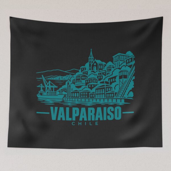 Item preview, Valparaiso Chile Line Art Coastline Poster designed and sold by CMYKStudio.