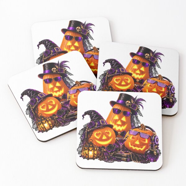 Item preview, Elegant Gothic Halloween Pumpkins with Purple Accessories, Candlelight and Magical Party Elements designed and sold by DansCreations42.