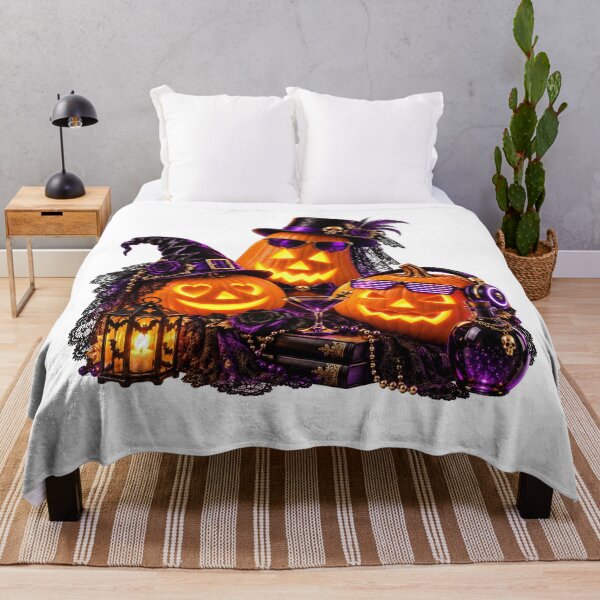 Item preview, Elegant Gothic Halloween Pumpkins with Purple Accessories, Candlelight and Magical Party Elements designed and sold by DansCreations42.