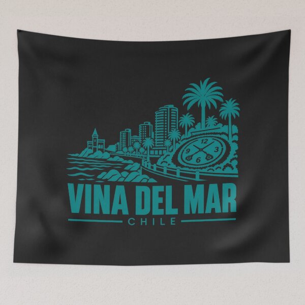 Item preview, Vina del Mar Chile Line Art Coastline Poster designed and sold by CMYKStudio.