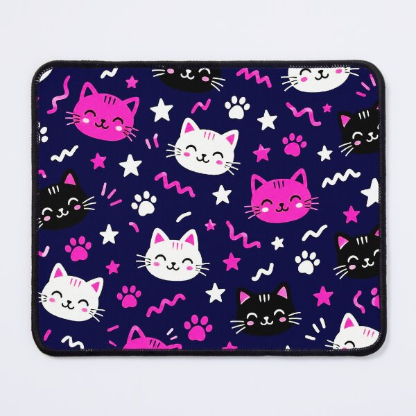 Item preview, Cute Pink Black & White Cats Pattern – Playful Kawaii Kitty Design designed and sold by IMuDesigner.