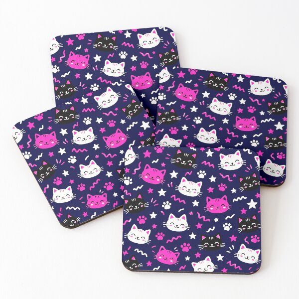 Item preview, Cute Pink Black & White Cats Pattern – Playful Kawaii Kitty Design designed and sold by IMuDesigner.