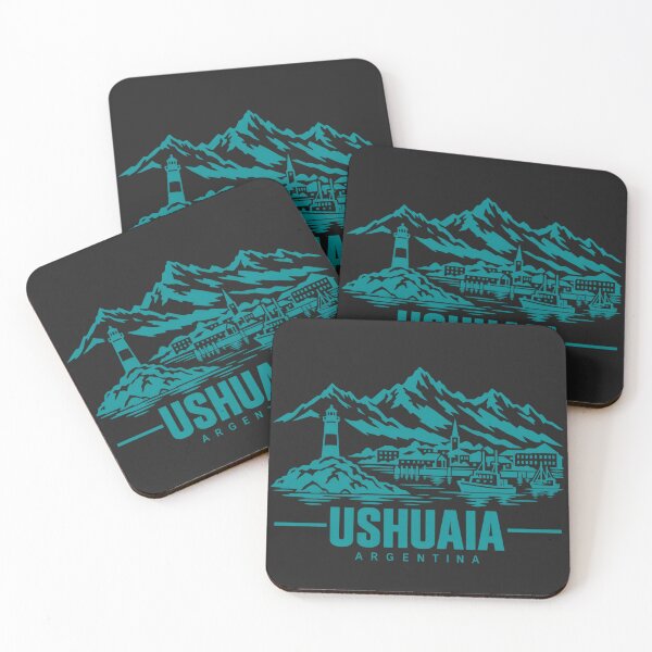 Item preview, Ushuaia Argentina Line Art Travel Poster designed and sold by CMYKStudio.