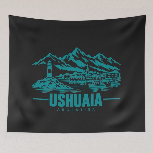 Item preview, Ushuaia Argentina Line Art Travel Poster designed and sold by CMYKStudio.