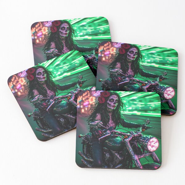 Item preview, Sugar Skull Biker Lady designed and sold by TheDarkWardrobe.