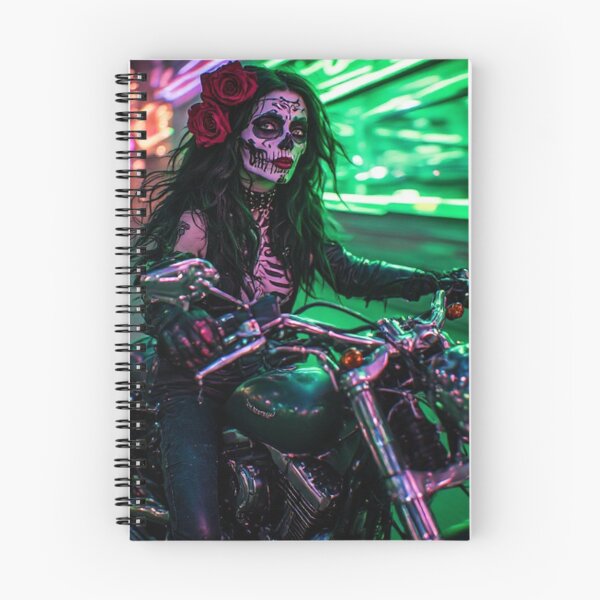 Item preview, Sugar Skull Biker Lady designed and sold by TheDarkWardrobe.