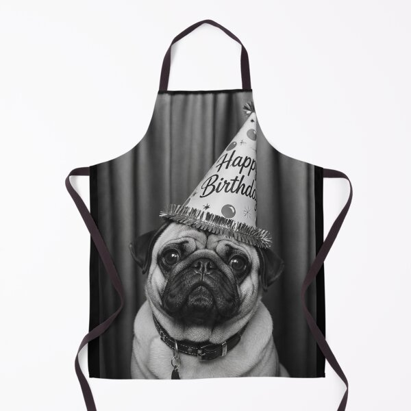 Item preview, Birthday Pug Photobooth Aesthetic Happy Birthday Cute Pug with Party Hat designed and sold by HYPNK.
