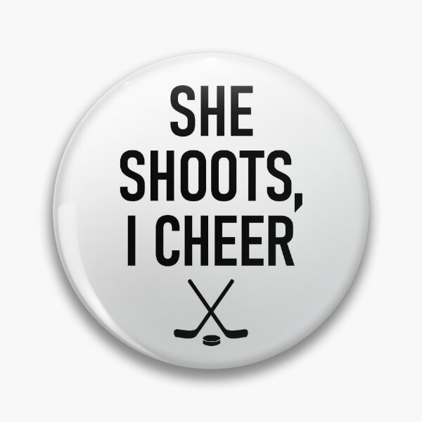 Item preview, Minimalist Ice Hockey She Shoots I Cheer Goalie Dad Mom Tees designed and sold by MoqunaDesign.