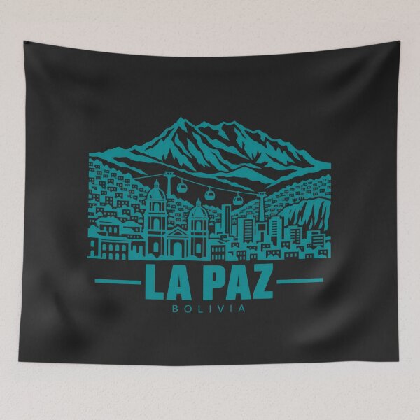 Item preview, La Paz Bolivia Line Art Skyline Poster designed and sold by CMYKStudio.