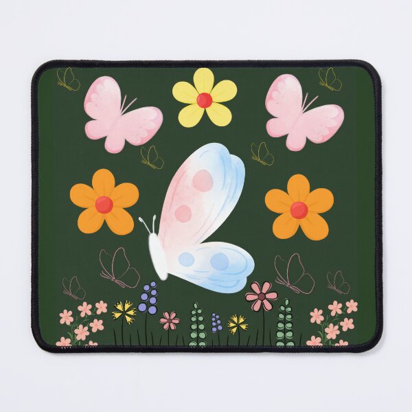 Item preview, Floral print with colorful butterflies designed and sold by Azurart2.