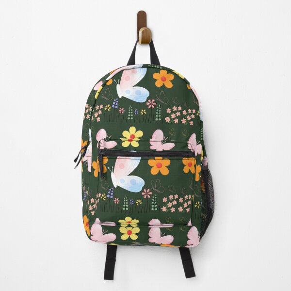 Item preview,  Floral print with colorful butterflies designed and sold by Azurart2.