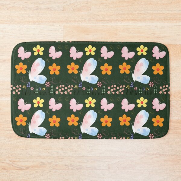 Item preview,  Floral print with colorful butterflies designed and sold by Azurart2.