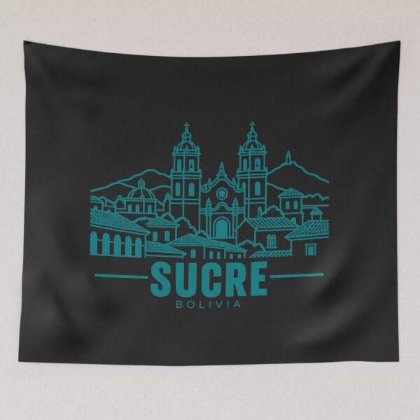 Item preview, Sucre Bolivia Line Art Landmark Poster designed and sold by CMYKStudio.
