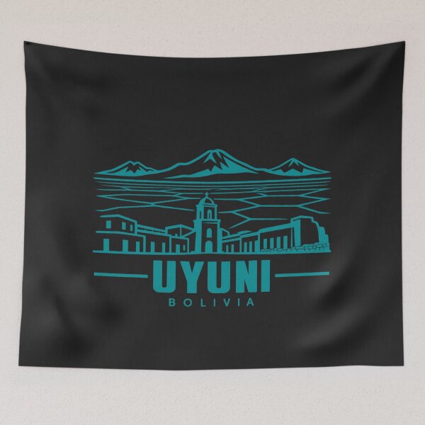 Item preview, Uyuni Bolivia Line Art Travel Poster designed and sold by CMYKStudio.