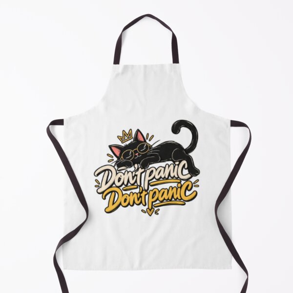 Item preview, Don't Panic Funny Black Cat designed and sold by SimsimahLaughs.