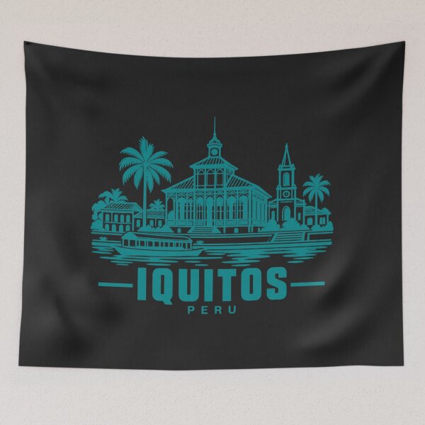 Item preview, Iquitos Peru Line Art Travel Poster designed and sold by CMYKStudio.