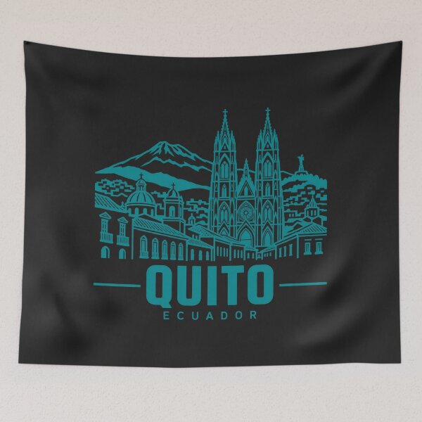Item preview, Quito Ecuador Line Art Landmark Poster designed and sold by CMYKStudio.