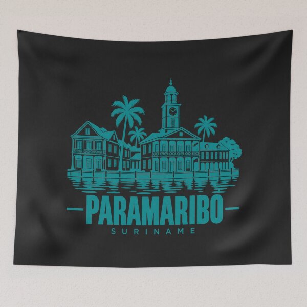 Item preview, Paramaribo Suriname Line Art Landmark Poster designed and sold by CMYKStudio.